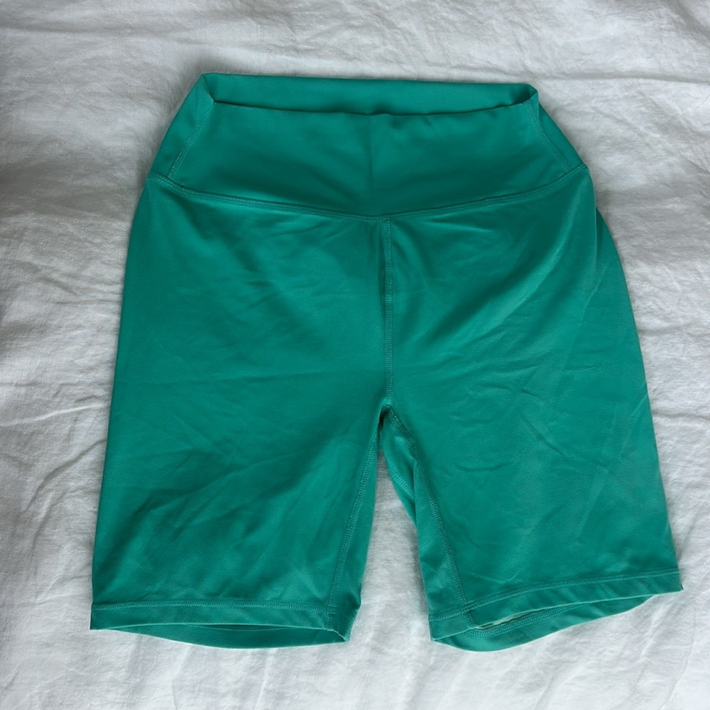 stori turquoise biker shorts